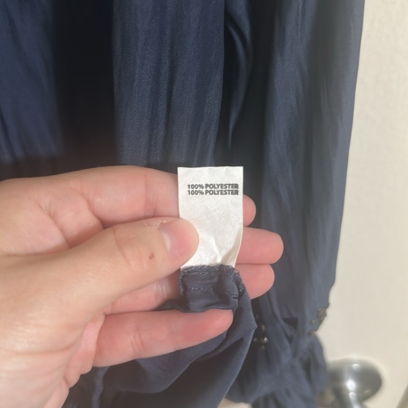 NWT Ramy Brook Navy Boho Studded Long Sleeve Blouse - Picture 5 of 6